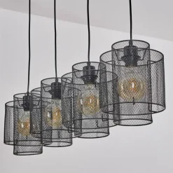Lampes Industrielles-hofstein Suspension Amsoldingen Noir, 4 lumières
