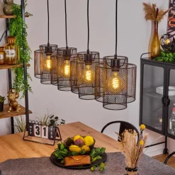 Lampes Industrielles-hofstein Suspension Amsoldingen Noir, 4 lumières