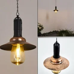 Lampes Vintages & Rétros-hofstein Suspension Anaheim LED Cuivre, Noir, 1 lumière