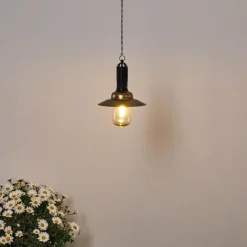 Lampes Vintages & Rétros-hofstein Suspension Anaheim LED Cuivre, Noir, 1 lumière