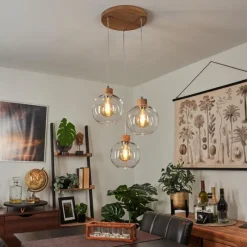 Lampes À Boules-hofstein Suspension Andeer Chrome, Écru, 3 lumières