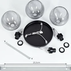 Suspension Verre Fumé-hofstein Suspension Andeer Noir, 3 lumières