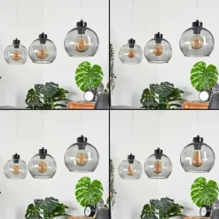 Suspension Verre Fumé-hofstein Suspension Andeer Noir, 3 lumières