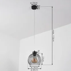 Suspension Verre Fumé-hofstein Suspension Andeer Noir, 1 lumière