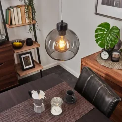 Suspension Verre Fumé-hofstein Suspension Andeer Noir, 1 lumière