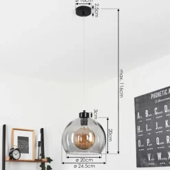 Suspension Verre Fumé-hofstein Suspension Andeer Noir, 1 lumière