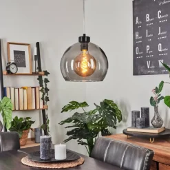 Suspension Verre Fumé-hofstein Suspension Andeer Noir, 1 lumière