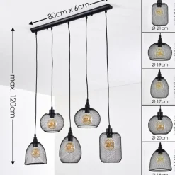 Lampes Vintages & Rétros-hofstein Suspension Aneby Noir, 5 lumières