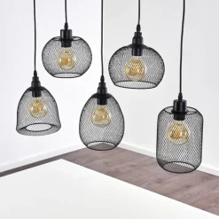 Lampes Vintages & Rétros-hofstein Suspension Aneby Noir, 5 lumières