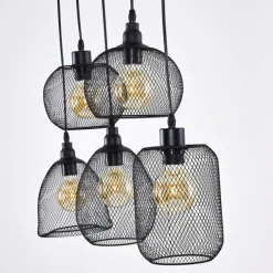 Lampes Vintages & Rétros-hofstein Suspension Aneby Noir, 5 lumières