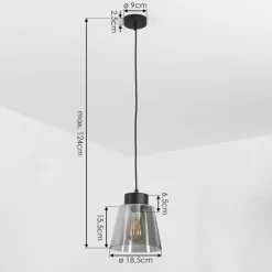 Suspension Verre Fumé-hofstein Suspension Angelshaug Noir, 1 lumière