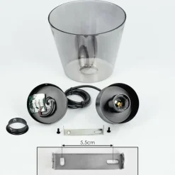 Suspension Verre Fumé-hofstein Suspension Angelshaug Noir, 1 lumière