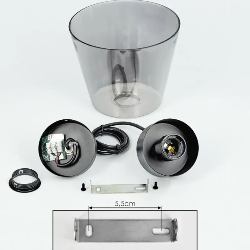 Suspension Verre Fumé-hofstein Suspension Angelshaug Noir, 1 lumière