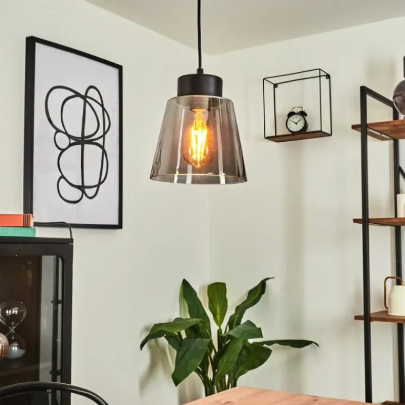 Suspension Verre Fumé-hofstein Suspension Angelshaug Noir, 1 lumière