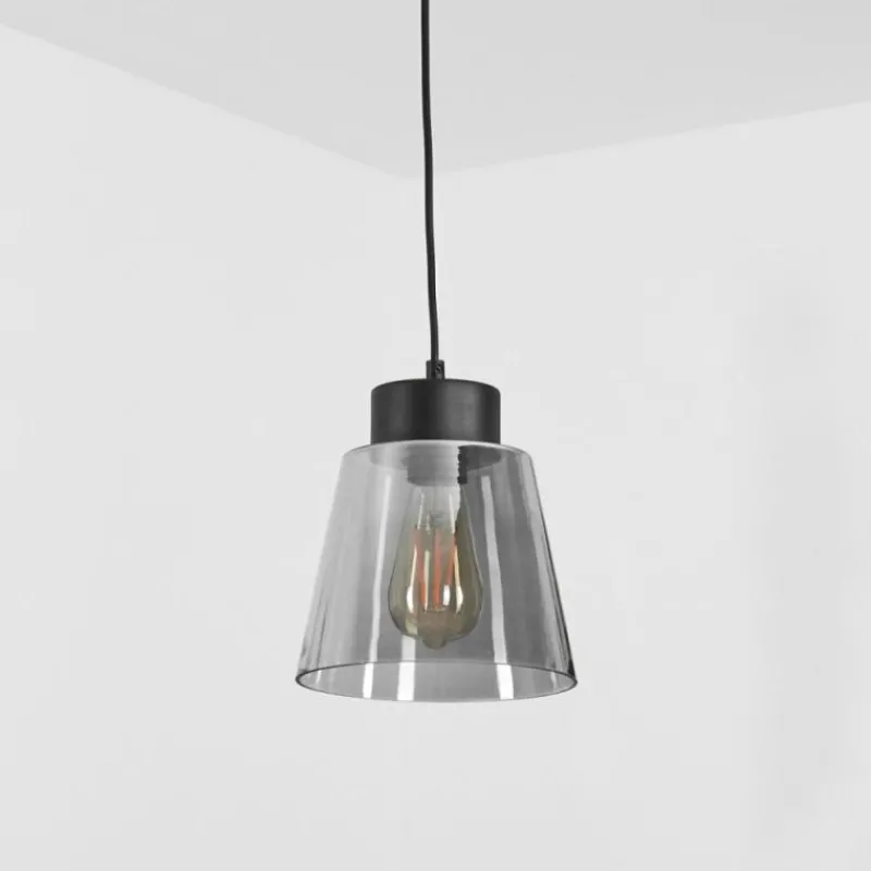 Suspension Verre Fumé-hofstein Suspension Angelshaug Noir, 1 lumière