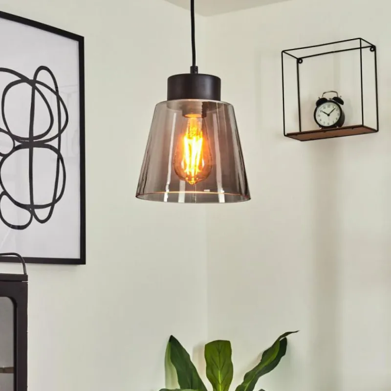 Suspension Verre Fumé-hofstein Suspension Angelshaug Noir, 1 lumière