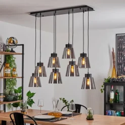 Suspension Verre Fumé-hofstein Suspension Angelshaug Noir, 8 lumières