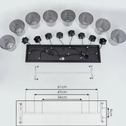 Suspension Verre Fumé-hofstein Suspension Angelshaug Noir, 8 lumières