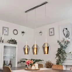 Suspension Verre Fumé-hofstein Suspension Anjou Chrome, 3 lumières