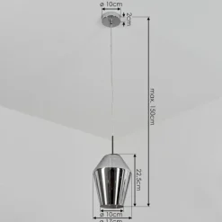 Suspension Verre Fumé-hofstein Suspension Anjou Chrome, 1 lumière