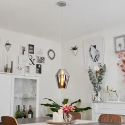 Suspension Verre Fumé-hofstein Suspension Anjou Chrome, 1 lumière