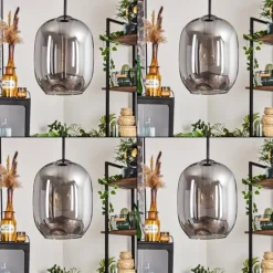 hofstein Suspension Apedo Clair, Fumé, 3 lumières