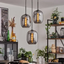 hofstein Suspension Apedo Clair, Fumé, 3 lumières