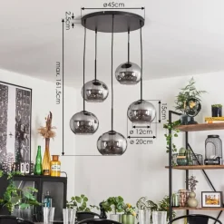 hofstein Suspension Apedo Fumé, 5 lumières