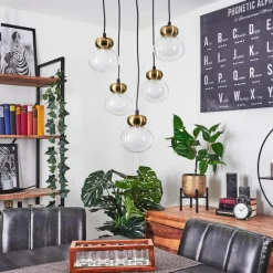 hofstein Suspension Arusi Bronze, Noir, 5 lumières