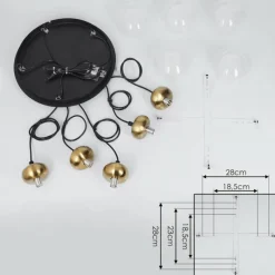 hofstein Suspension Arusi Bronze, Noir, 5 lumières