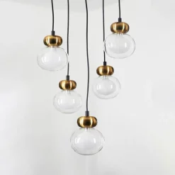 hofstein Suspension Arusi Bronze, Noir, 5 lumières