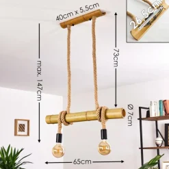 Style Boho-Chic-hofstein Suspension Asmara Brun, 2 lumières