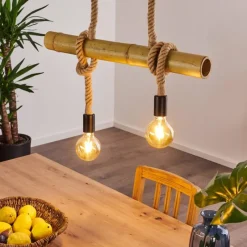 Style Boho-Chic-hofstein Suspension Asmara Brun, 2 lumières