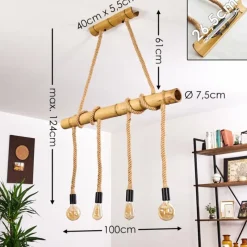 Style Boho-Chic-hofstein Suspension Asmara Brun, 4 lumières