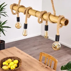 Style Boho-Chic-hofstein Suspension Asmara Brun, 4 lumières