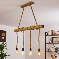 Style Boho-Chic-hofstein Suspension Asmara Brun, 4 lumières