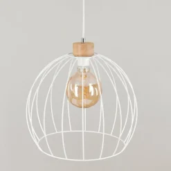 Lampes En Bois-hofstein Suspension Atake Écru, 1 lumière