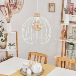 Lampes En Bois-hofstein Suspension Atake Écru, 1 lumière
