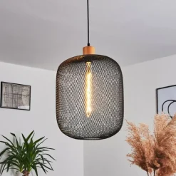 Style Boho-Chic-hofstein Suspension Ateponta Noir, 1 lumière