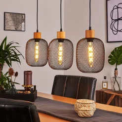 hofstein Suspension Ateponta Noir, 3 lumières