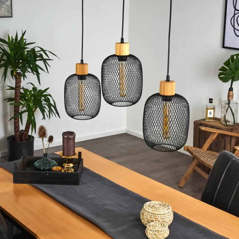 hofstein Suspension Ateponta Noir, 3 lumières