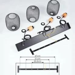 hofstein Suspension Ateponta Noir, 3 lumières