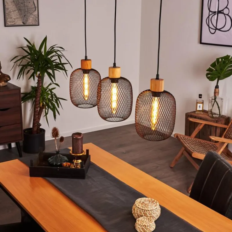 hofstein Suspension Ateponta Noir, 3 lumières