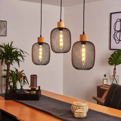 hofstein Suspension Ateponta Noir, 3 lumières