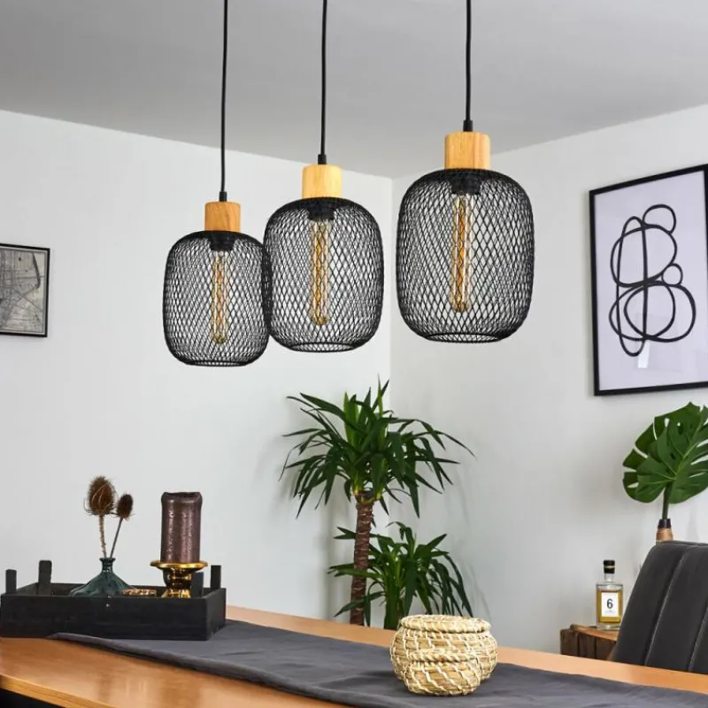 hofstein Suspension Ateponta Noir, 3 lumières