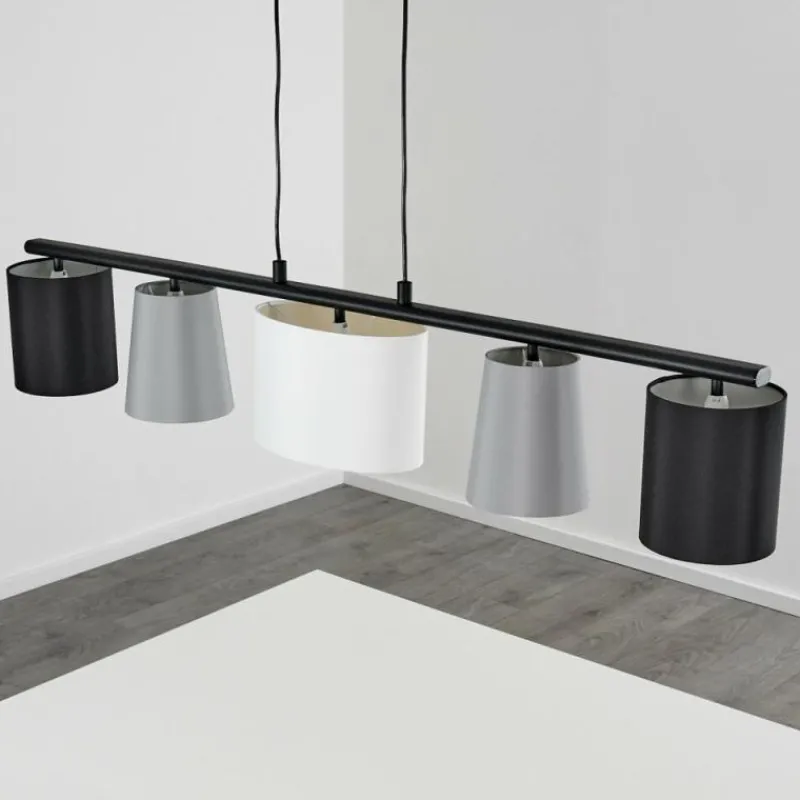 Lampes En Tissu-hofstein Suspension Aucilla Noir, 5 lumières