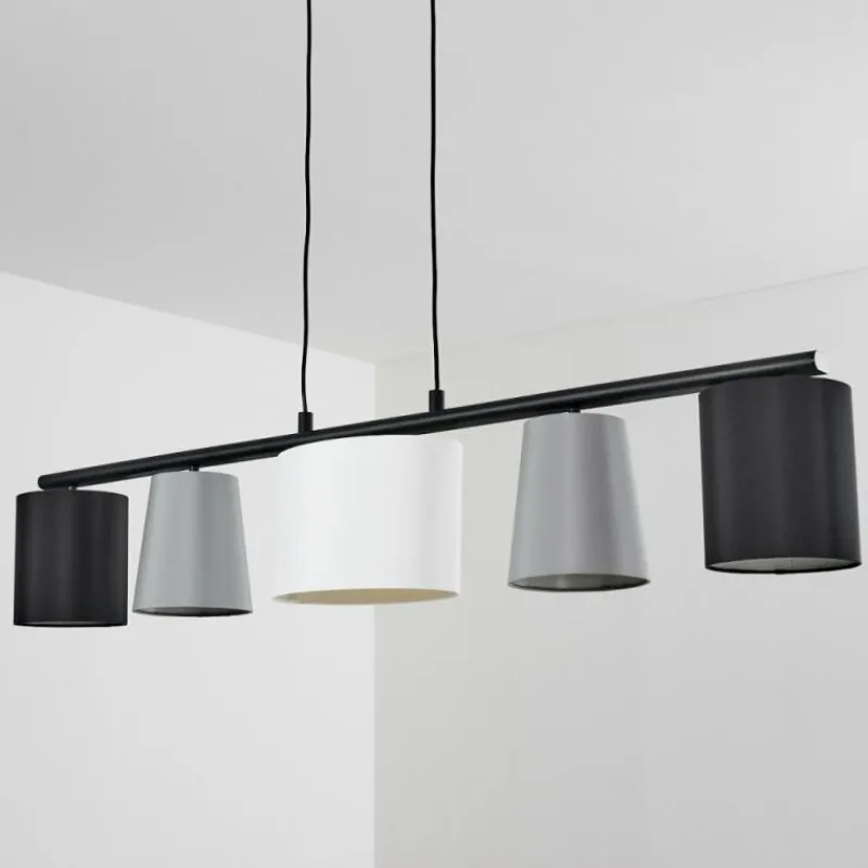 Lampes En Tissu-hofstein Suspension Aucilla Noir, 5 lumières