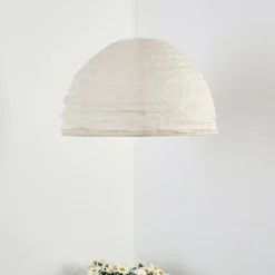 Lampes En Tissu-hofstein Suspension Augusta LED Crème, 1 lumière