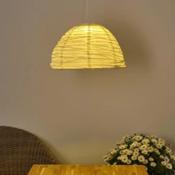 Lampes En Tissu-hofstein Suspension Augusta LED Crème, 1 lumière