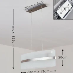 hofstein Suspension Avellino Acier inoxydable, Blanc, 3 lumières
